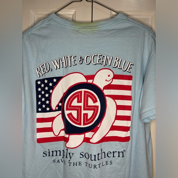 Simply Southern Red, White & Ocean Blue Short Sleeve // Size Medium - Picture 5 of 5